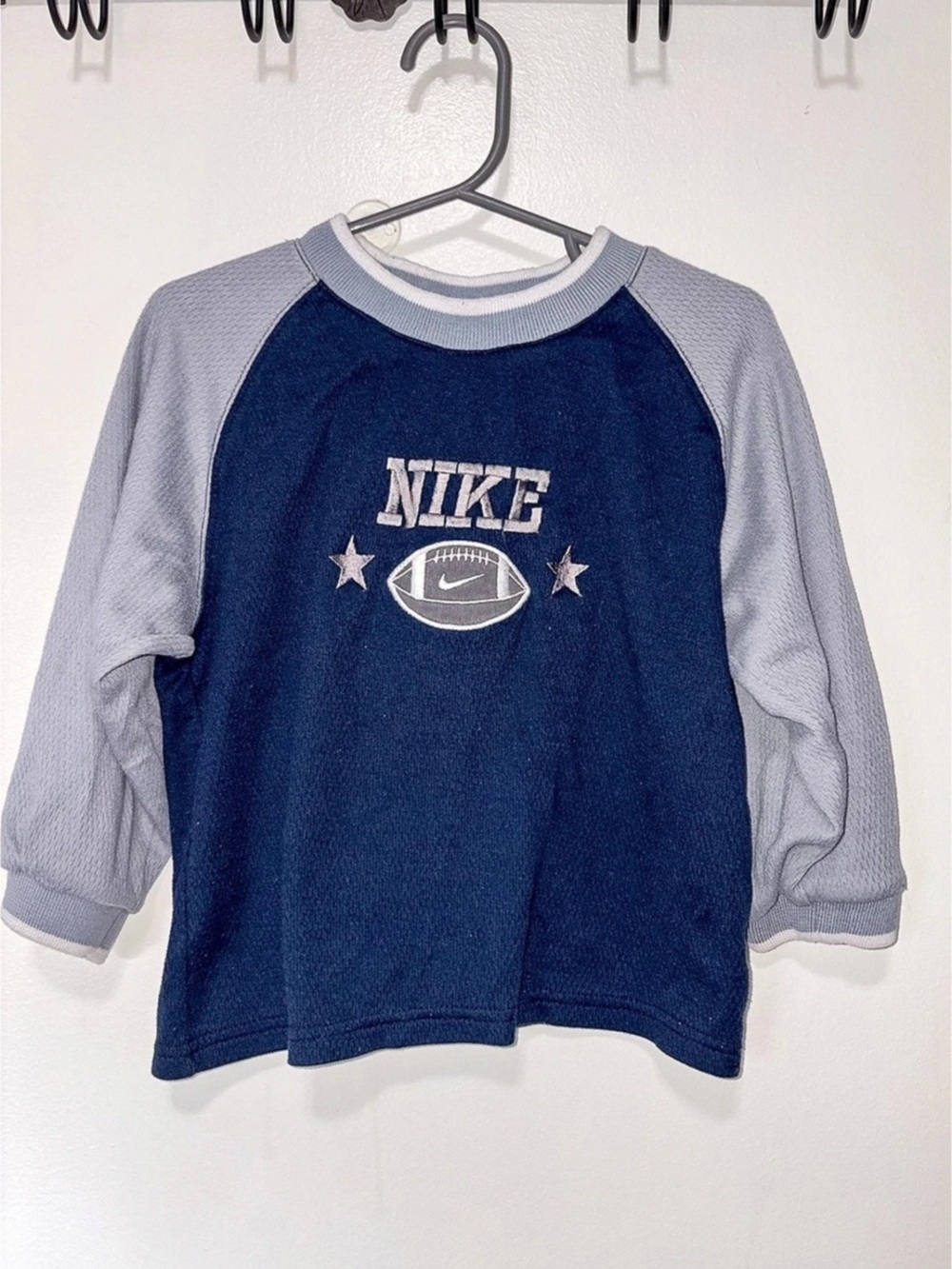 Vintage Nike Kids Blue & Gray Football Jersey Y2K
